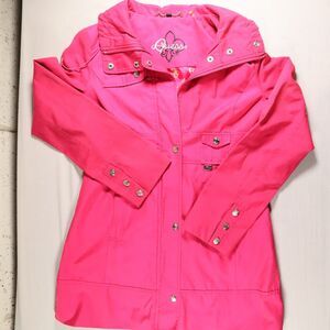 Guess Jacket Womens Size S/P Fusia Zip Snap Closure Pockets Lined